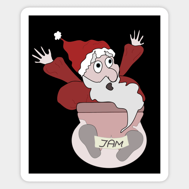 Christmas jam, Santa Claus jam Sticker by donamiart